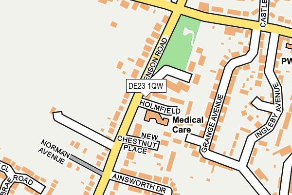 DE23 1QW map - OS OpenMap – Local (Ordnance Survey)
