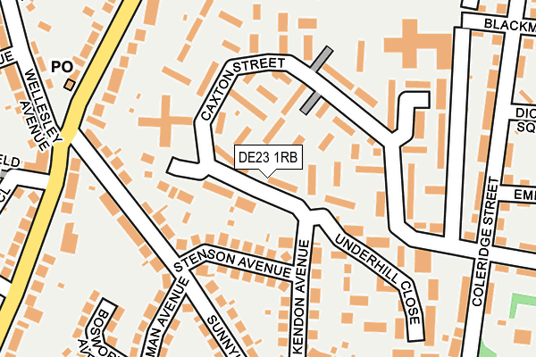 DE23 1RB map - OS OpenMap – Local (Ordnance Survey)