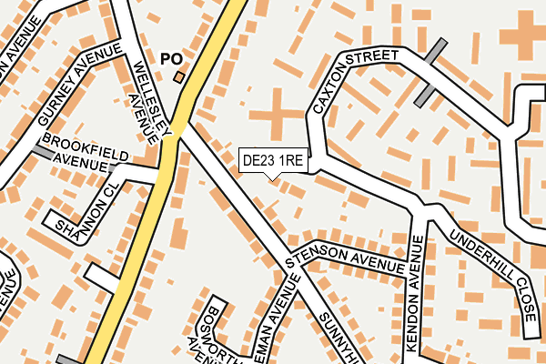DE23 1RE map - OS OpenMap – Local (Ordnance Survey)