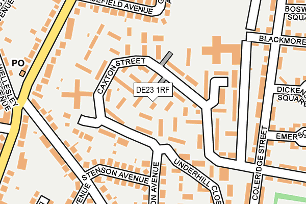 DE23 1RF map - OS OpenMap – Local (Ordnance Survey)