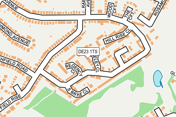 DE23 1TS map - OS OpenMap – Local (Ordnance Survey)