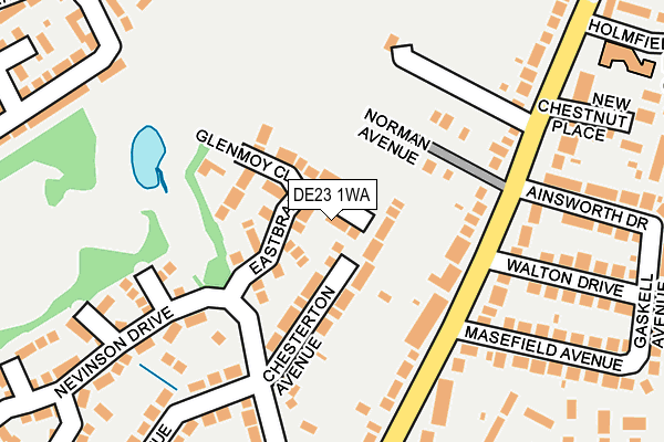 DE23 1WA map - OS OpenMap – Local (Ordnance Survey)