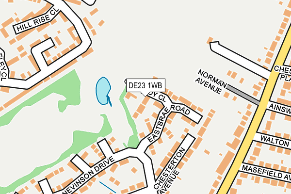 DE23 1WB map - OS OpenMap – Local (Ordnance Survey)