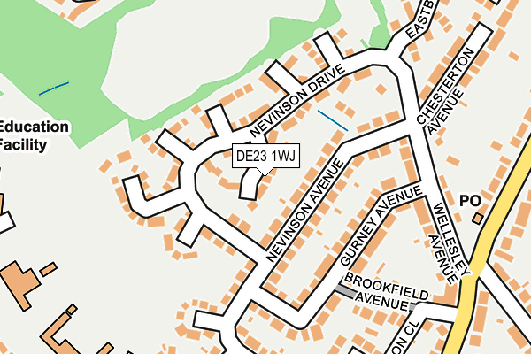 DE23 1WJ map - OS OpenMap – Local (Ordnance Survey)