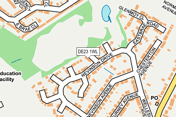 DE23 1WL map - OS OpenMap – Local (Ordnance Survey)
