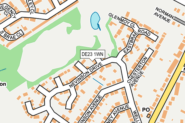DE23 1WN map - OS OpenMap – Local (Ordnance Survey)