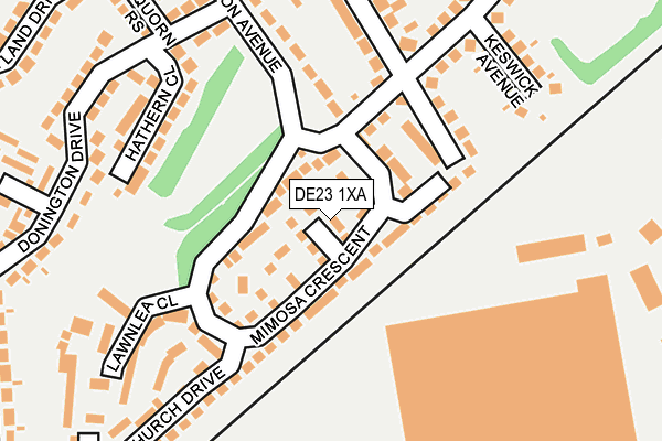 DE23 1XA map - OS OpenMap – Local (Ordnance Survey)