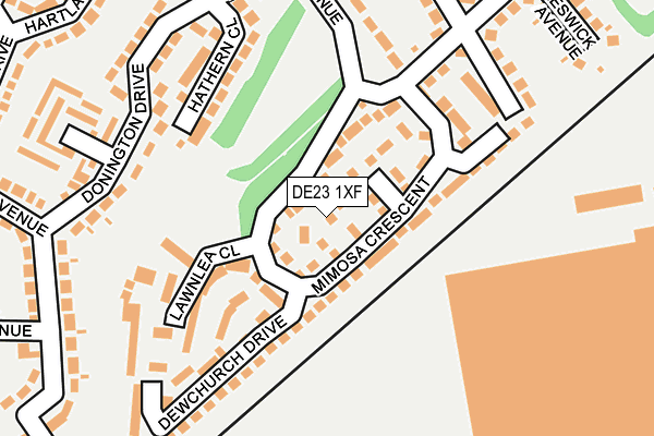 DE23 1XF map - OS OpenMap – Local (Ordnance Survey)