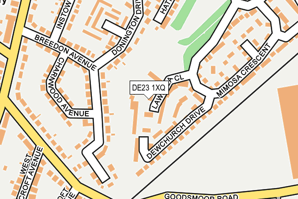 DE23 1XQ map - OS OpenMap – Local (Ordnance Survey)