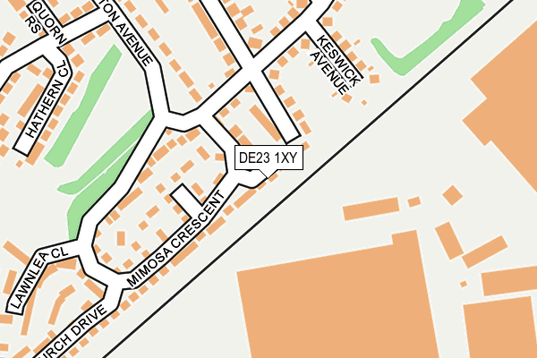 DE23 1XY map - OS OpenMap – Local (Ordnance Survey)