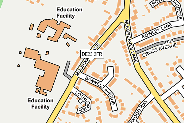 DE23 2FR map - OS OpenMap – Local (Ordnance Survey)