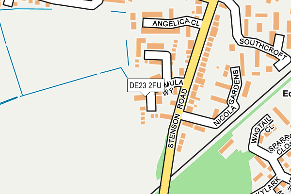DE23 2FU map - OS OpenMap – Local (Ordnance Survey)