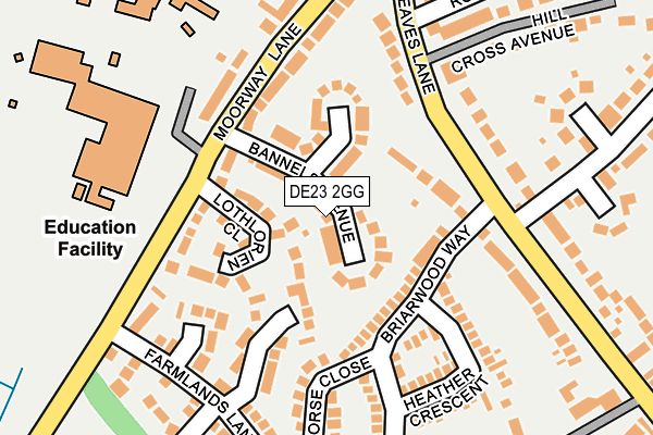 DE23 2GG map - OS OpenMap – Local (Ordnance Survey)