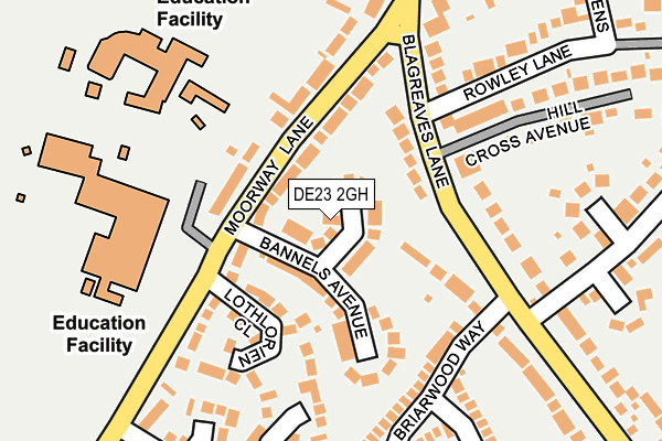 DE23 2GH map - OS OpenMap – Local (Ordnance Survey)