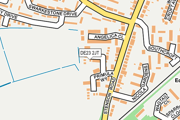 DE23 2JT map - OS OpenMap – Local (Ordnance Survey)