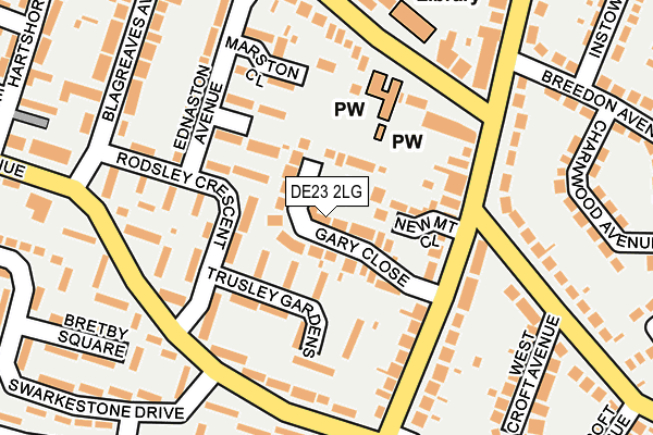 DE23 2LG map - OS OpenMap – Local (Ordnance Survey)