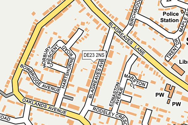 DE23 2NS map - OS OpenMap – Local (Ordnance Survey)
