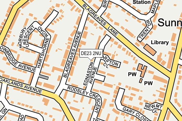 DE23 2NU map - OS OpenMap – Local (Ordnance Survey)