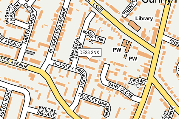 DE23 2NX map - OS OpenMap – Local (Ordnance Survey)