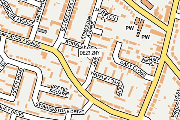 DE23 2NY map - OS OpenMap – Local (Ordnance Survey)