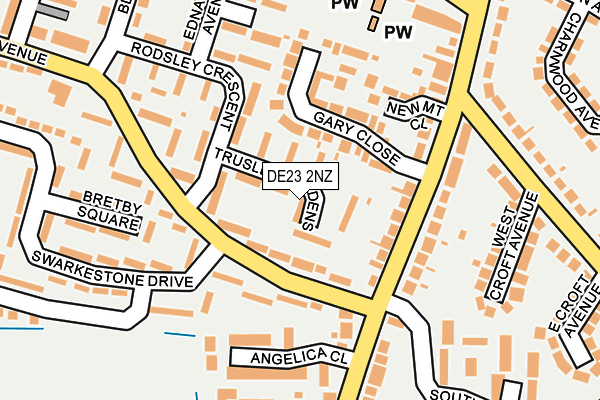 DE23 2NZ map - OS OpenMap – Local (Ordnance Survey)