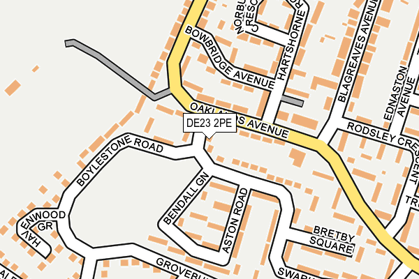 DE23 2PE map - OS OpenMap – Local (Ordnance Survey)