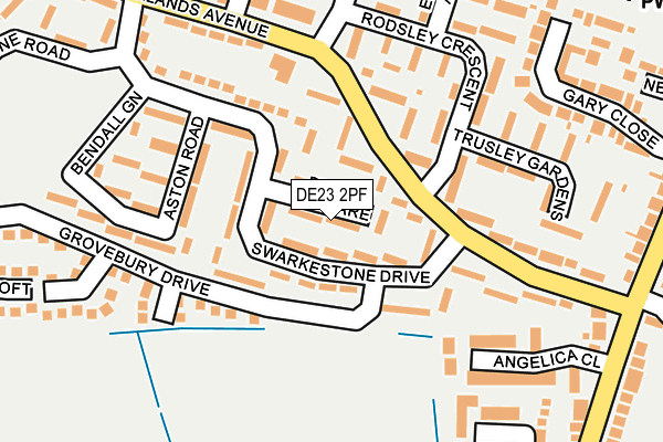 DE23 2PF map - OS OpenMap – Local (Ordnance Survey)