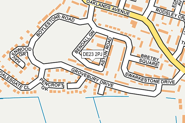 DE23 2PJ map - OS OpenMap – Local (Ordnance Survey)