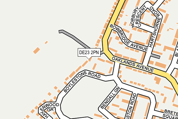 DE23 2PN map - OS OpenMap – Local (Ordnance Survey)