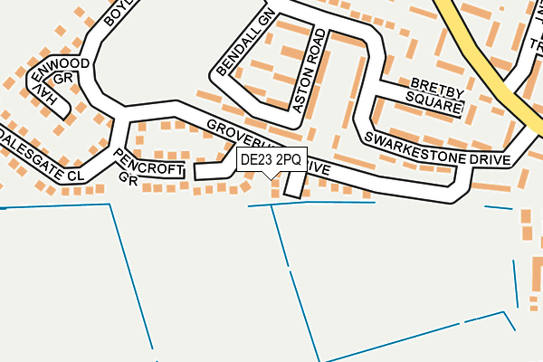 DE23 2PQ map - OS OpenMap – Local (Ordnance Survey)