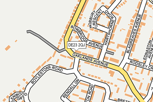 DE23 2QJ map - OS OpenMap – Local (Ordnance Survey)