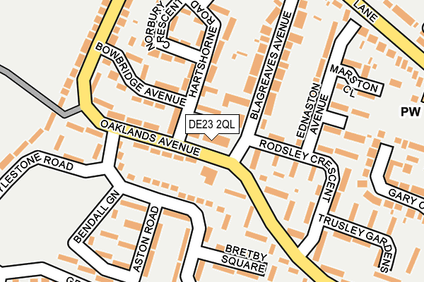 DE23 2QL map - OS OpenMap – Local (Ordnance Survey)