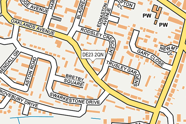 DE23 2QN map - OS OpenMap – Local (Ordnance Survey)