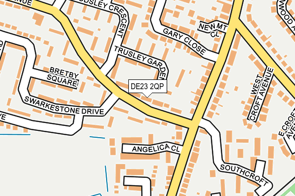 DE23 2QP map - OS OpenMap – Local (Ordnance Survey)