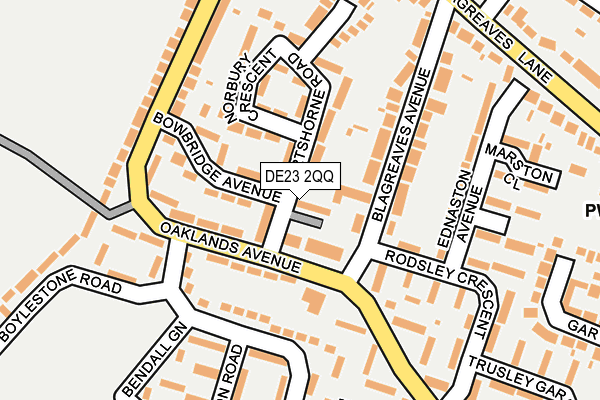 DE23 2QQ map - OS OpenMap – Local (Ordnance Survey)