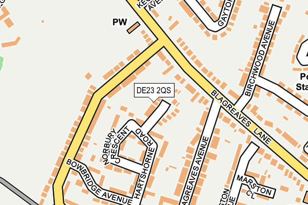 DE23 2QS map - OS OpenMap – Local (Ordnance Survey)