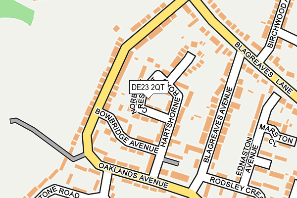 DE23 2QT map - OS OpenMap – Local (Ordnance Survey)