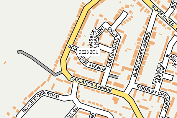 DE23 2QU map - OS OpenMap – Local (Ordnance Survey)