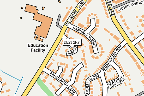 DE23 2RY map - OS OpenMap – Local (Ordnance Survey)