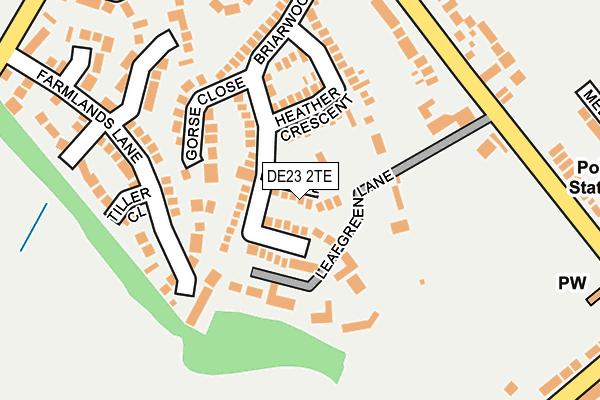 DE23 2TE map - OS OpenMap – Local (Ordnance Survey)