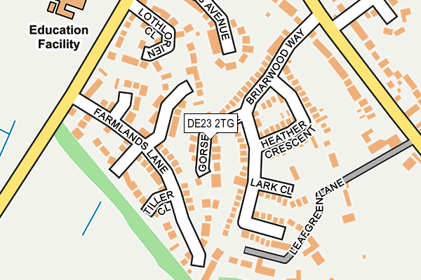 DE23 2TG map - OS OpenMap – Local (Ordnance Survey)