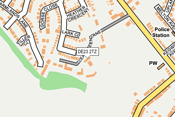 DE23 2TZ map - OS OpenMap – Local (Ordnance Survey)