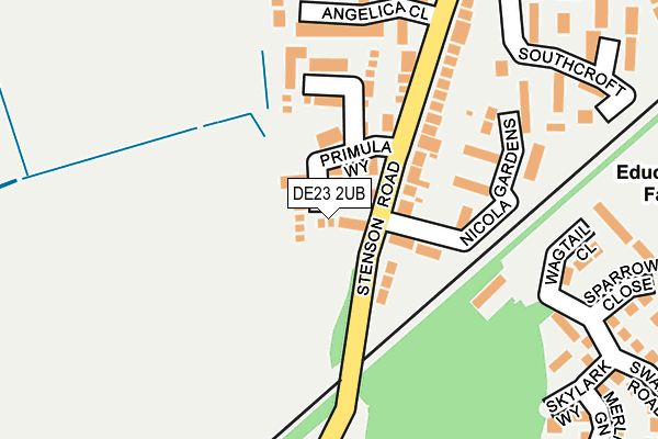 DE23 2UB map - OS OpenMap – Local (Ordnance Survey)