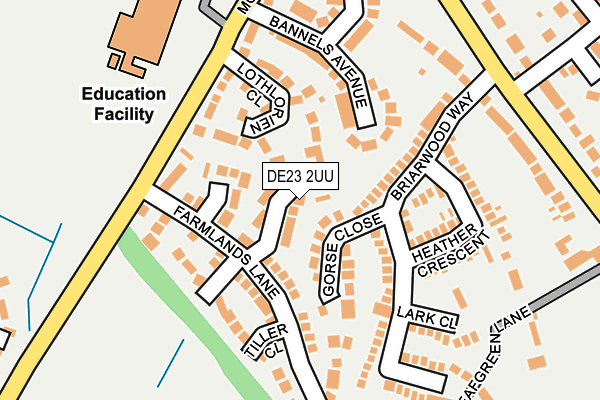 DE23 2UU map - OS OpenMap – Local (Ordnance Survey)