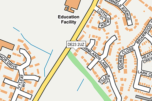 DE23 2UZ map - OS OpenMap – Local (Ordnance Survey)
