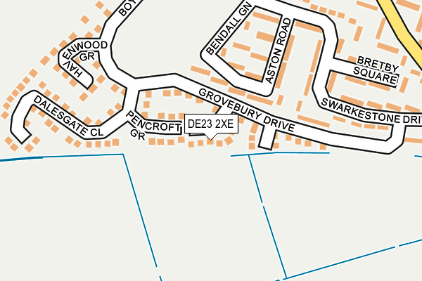 DE23 2XE map - OS OpenMap – Local (Ordnance Survey)