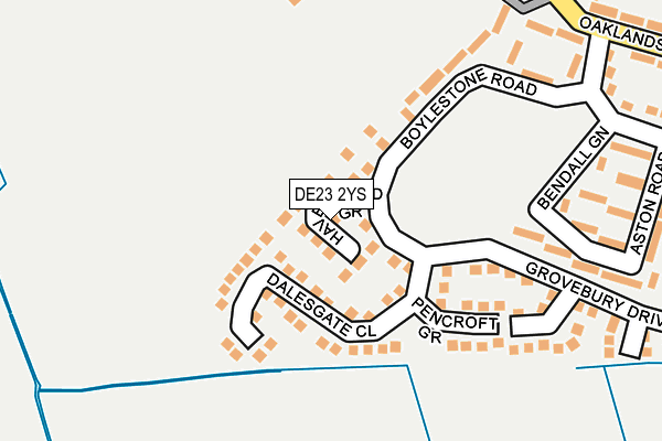 DE23 2YS map - OS OpenMap – Local (Ordnance Survey)