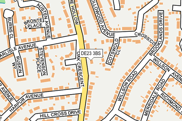 DE23 3BS map - OS OpenMap – Local (Ordnance Survey)