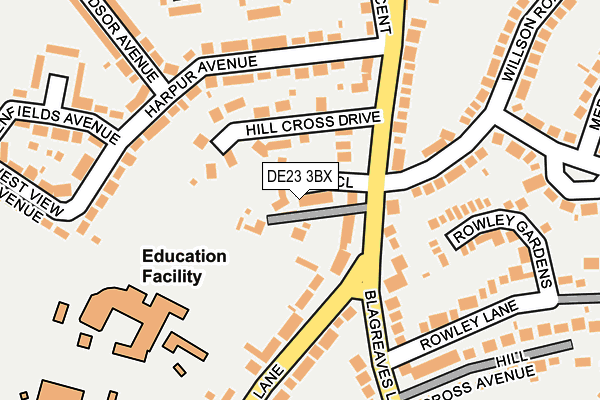 DE23 3BX map - OS OpenMap – Local (Ordnance Survey)