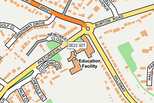 DE23 3DT map - OS OpenMap – Local (Ordnance Survey)